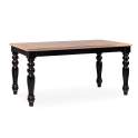 Mesa Comedor Madera Maciza Bicolor Patas Negras Provenzal Siena
