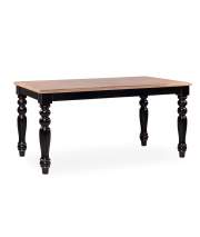 Mesa Comedor Madera Maciza Bicolor Patas Negras Provenzal Siena