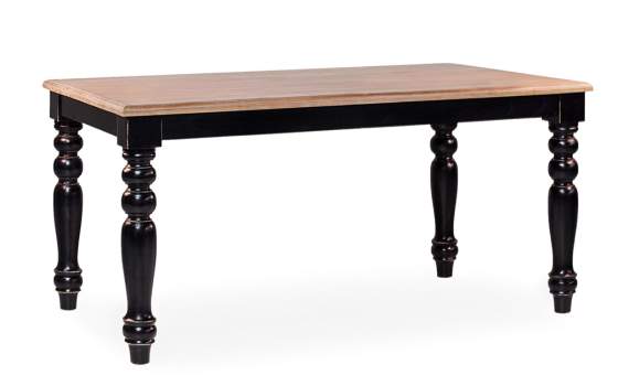 Mesa Comedor Madera Maciza Bicolor Patas Negras Provenzal Siena