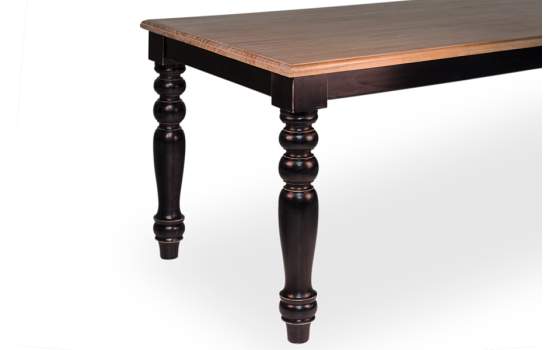 Mesa Comedor Madera Maciza Bicolor Patas Negras Provenzal Siena