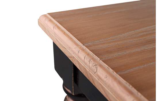 Mesa Comedor Madera Maciza Bicolor Patas Negras Provenzal Siena