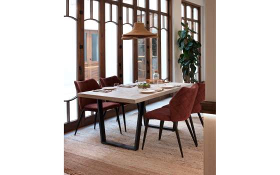 Mesa Comedor Madera Mango Patinado y Acero Atilant Mesa Comedor Madera Mango Patinado y Acero Atilant