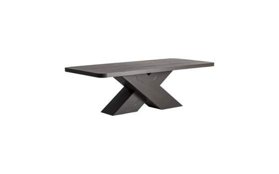 Mesa Comedor Madera Roble Laminado Negro Serie Rize
