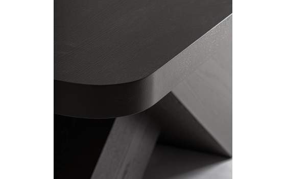 Mesa Comedor Madera Roble Laminado Negro Serie Rize