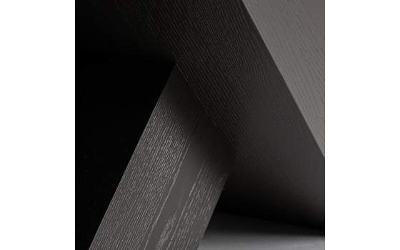 Mesa Comedor Madera Roble Laminado Negro Serie Rize