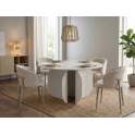 Mesa Comedor Moderna Redonda Madera y Metal Serie Aguade
