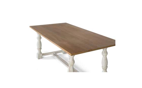 Mesa Comedor o Bodega Bicolor Blanco Madera Serie Ambelt