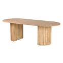 Mesa Comedor Oval Grande Madera Mango Natural Serie Myra