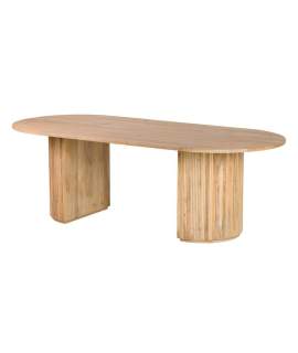 Mesa Comedor Oval Grande Madera Mango Natural Serie Myra