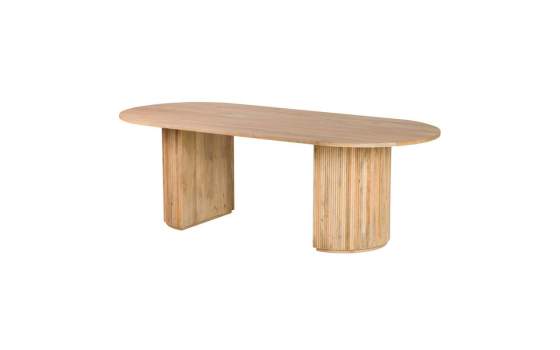 Mesa Comedor Oval Grande Madera Mango Natural Serie Myra