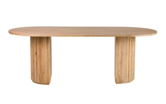 Mesa Comedor Oval Grande Madera Mango Natural Serie Myra