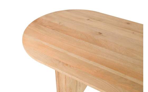 Mesa Comedor Oval Grande Madera Mango Natural Serie Myra