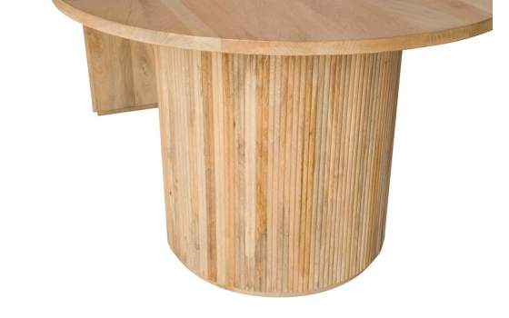 Mesa Comedor Oval Grande Madera Mango Natural Serie Myra