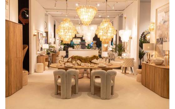 Mesa Comedor Oval Grande Madera Mango Natural Serie Myra