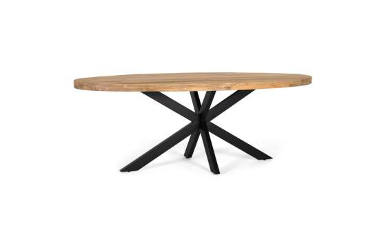 Mesa Comedor Oval Industrial Madera Hierro 220 cm Alquezar
