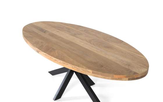Mesa Comedor Oval Industrial Madera Hierro 220 cm Alquezar
