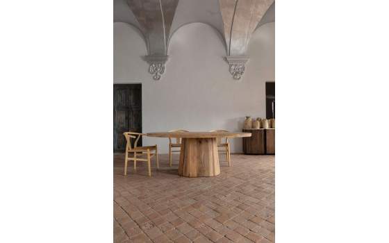 Mesa Comedor Ovalada de Mango Rustico Serie Mersch