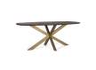 Mesa Comedor Ovalada Estilo Industrial Madera Hierro Alquezar