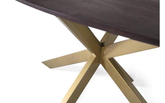 Mesa Comedor Ovalada Estilo Industrial Madera Hierro Alquezar