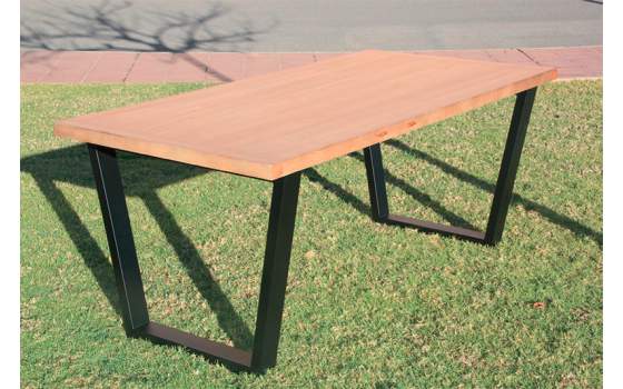 Mesa Comedor Recta de Forja y Madera Estilo industrial Anjar
