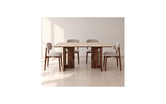 Mesa Comedor Rectangular 160 cm Actual Nogal Serie Allois