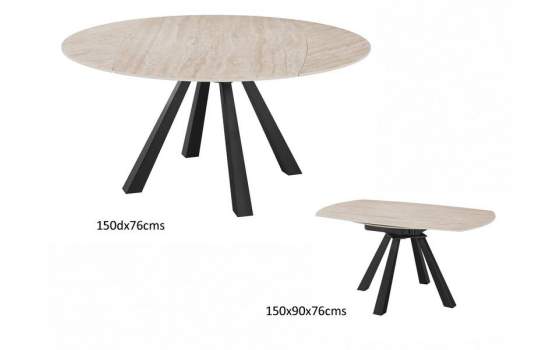 Mesa Comedor Rectangular a Redonda Metal Ceramica Aguade