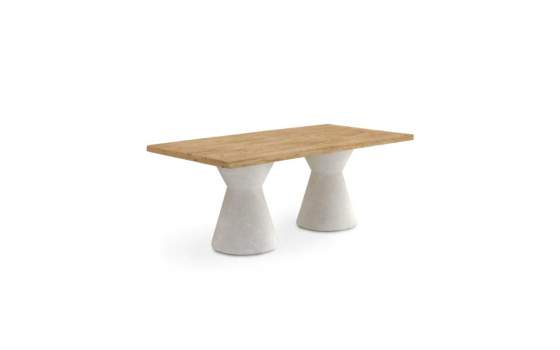 Mesa Comedor Rectangular Madera Base Poliresina Adiska