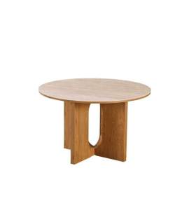 Mesa Comedor Redonda 120 cm Roble Actual - Serie Abial