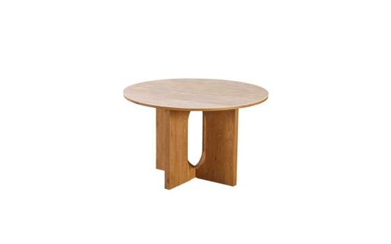 Mesa Comedor Redonda 120 cm Roble Actual - Serie Abial