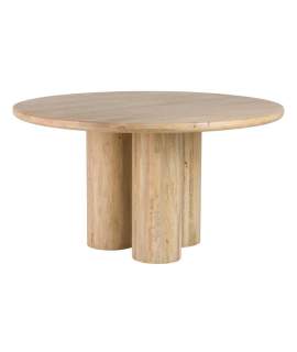 Mesa Comedor Redonda 140 cm Madera Mango Natural Felo