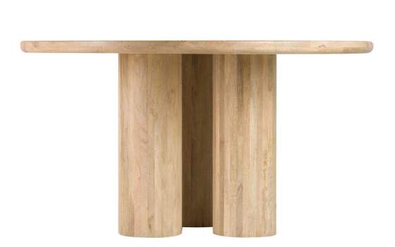 Mesa Comedor Redonda 140 cm Madera Mango Natural Felo