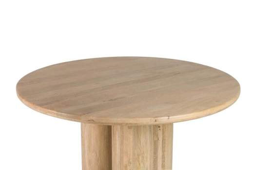 Mesa Comedor Redonda 140 cm Madera Mango Natural Felo