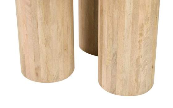 Mesa Comedor Redonda 140 cm Madera Mango Natural Felo