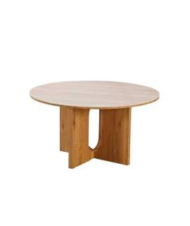 Mesa Comedor Redonda 140 cm Roble Actual - Serie Abial