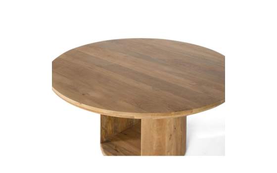 Mesa Comedor Redonda 150 Cm Madera Maciza Mango Adyer