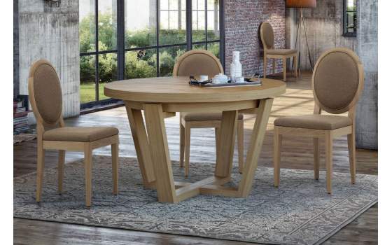 Mesa Comedor Redonda 3 Tamaños Roble Adott