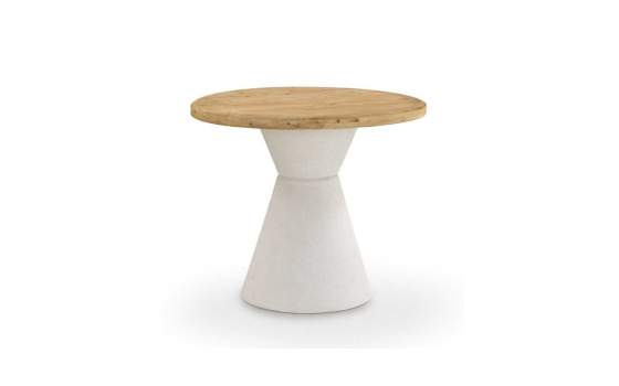 Mesa Comedor Redonda 90 Madera Pie Poliresina Adiska