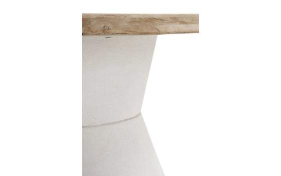 Mesa Comedor Redonda 90 Madera Pie Poliresina Adiska