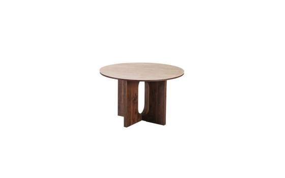 Mesa Comedor Redonda Actual 120 cm Nogal Serie Allois