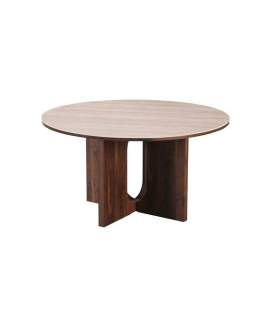 Mesa Comedor Redonda Actual 140 cm Nogal Serie Allois