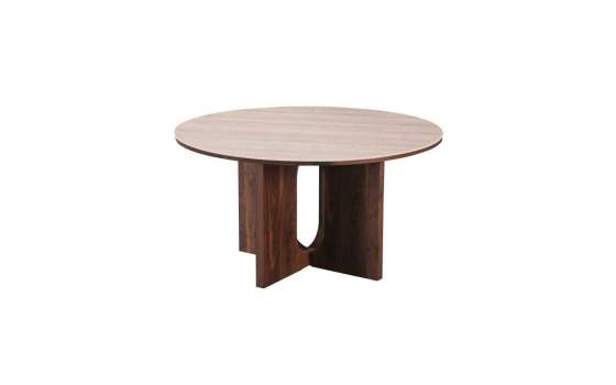 Mesa Comedor Redonda Actual 140 cm Nogal Serie Allois