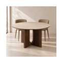 Mesa Comedor Redonda Actual 140 cm Nogal Serie Allois