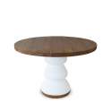 Mesa Comedor Redonda Bicolor Blanco Madera - Serie Aferoe