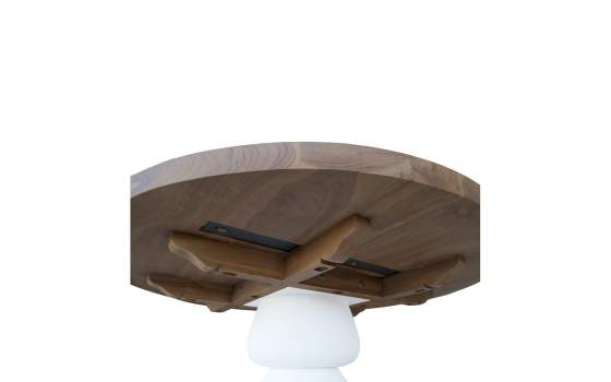 Mesa Comedor Redonda Bicolor Blanco Madera - Serie Aferoe