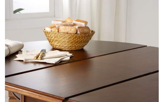 Mesa Comedor Redonda Colonial Extensible Serie Arola