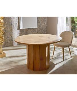 Mesa Comedor Redonda Diseño Rustico Color Miel Mercuri