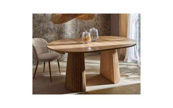 Mesa Comedor Redonda Extensible Diseño Rustico Mercuri