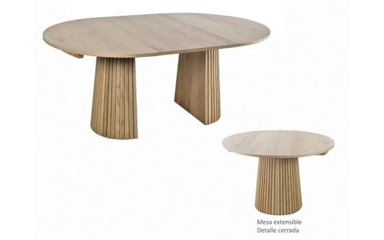 Mesa Comedor Redonda Extensible Diseño Rustico Mercuri