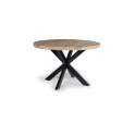 Mesa Comedor Redonda Industrial Madera y Acero Aizola