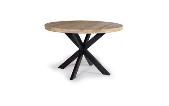 Mesa Comedor Redonda Industrial Madera y Acero Aizola
